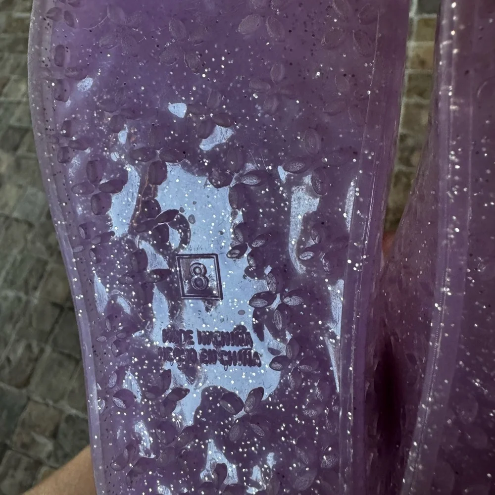 Purple Glitter  jelly Shoes